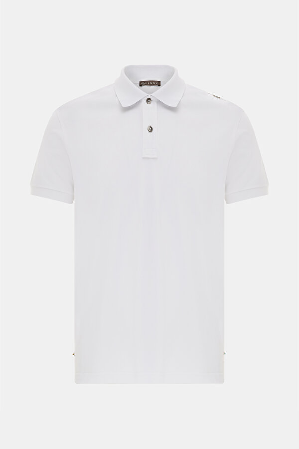 WHITE POLO NECK SHORT SLEEVE TSHIRT