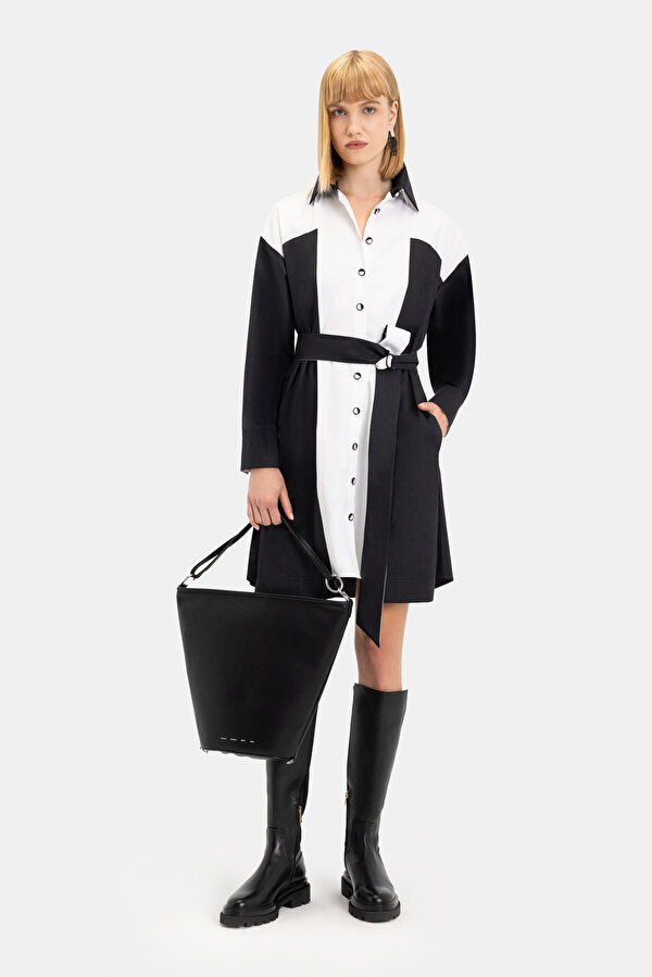 WHITE LONG SLEEVE SHORT DRESS