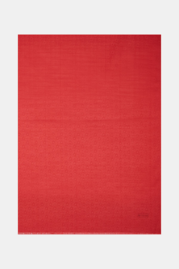 RED COTTON/SILK SHAWL