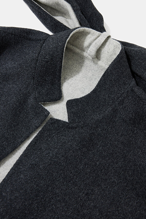 GREY WOOL/CASHMERE REEFER JACKET 12