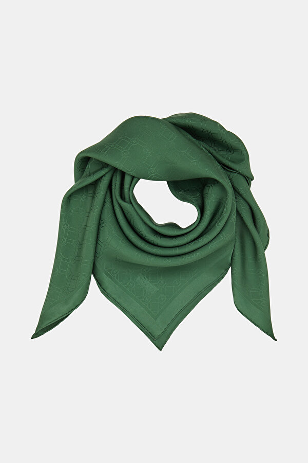 GREEN JACQUARD JAQUARD SCARF 2