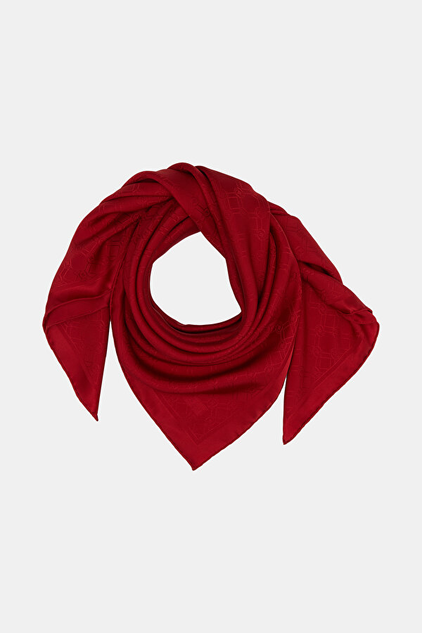 RED JACQUARD JAQUARD SCARF 2