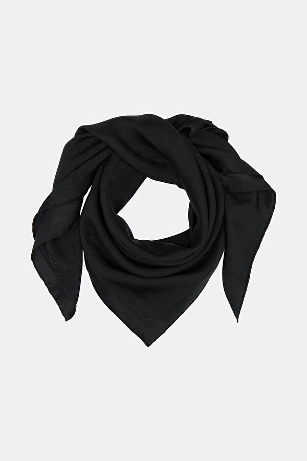 BLACK JACQUARD JAQUARD SCARF 2