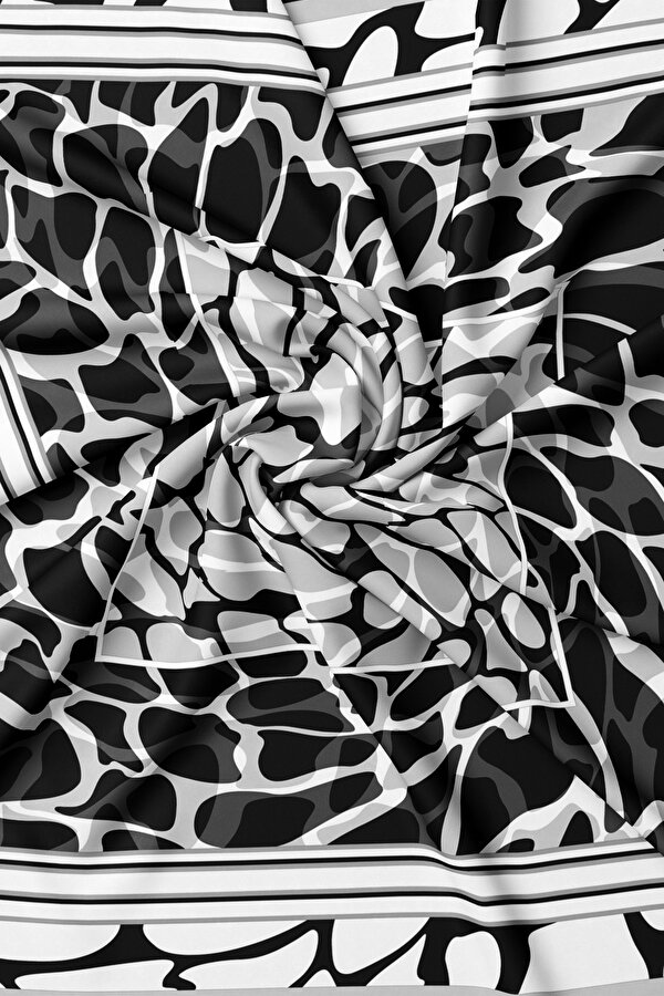 BLACK DROP DESIGN TWILL SCARF 2