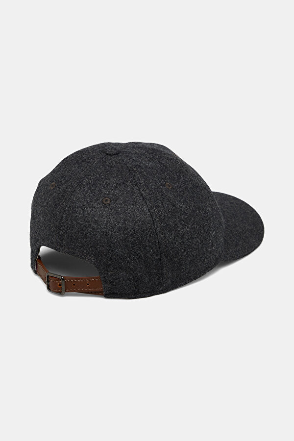SMOKED PLAIN FLANNEL WOOL HAT 2