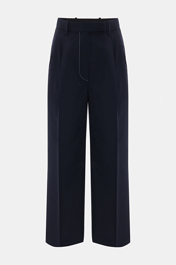 NAVY BLUE STRAİGHT CUT TROUSERS