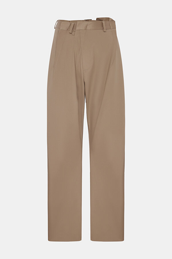 CREAM STRAIGHT CUT TROUSERS