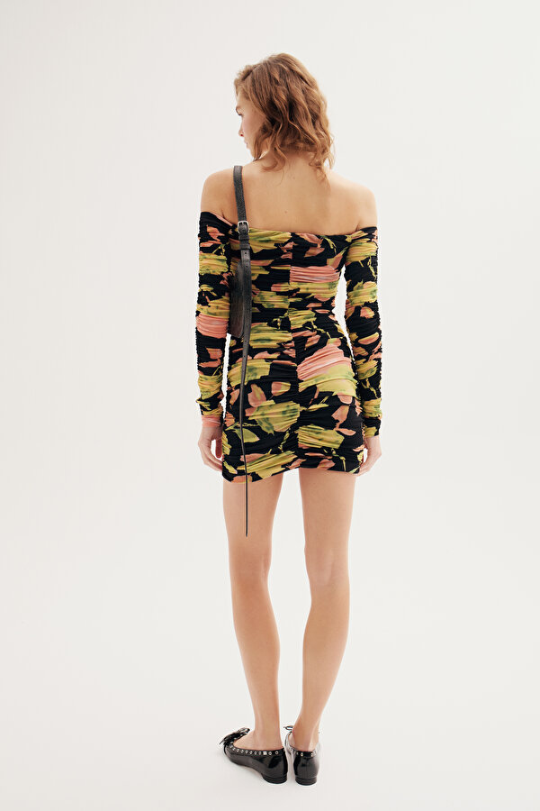 MULTICOLOR DESIGN FILLED MINI DRESS 2