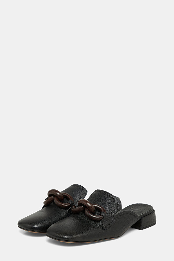 BLACK LEATHER SLIPPER 2