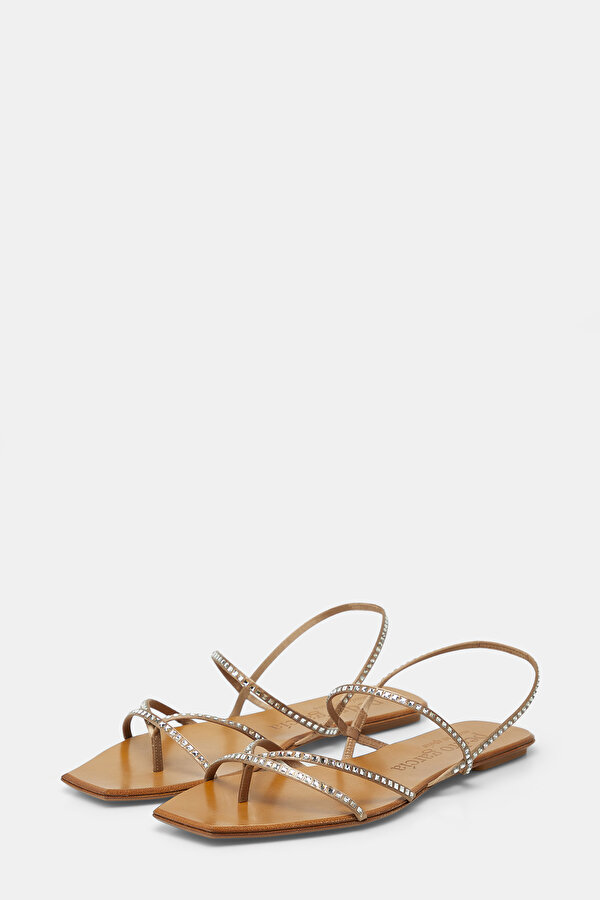 ECRU JEWELLED SANDALS 2