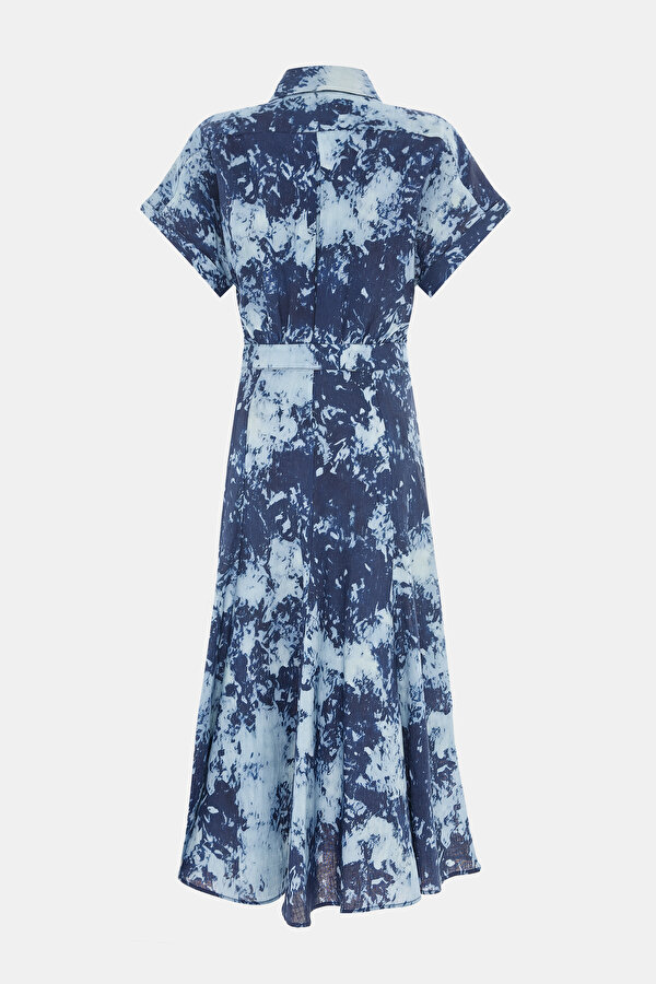 LİGHT BLUE DESİGN FİLLED MİDİ DRESS 2