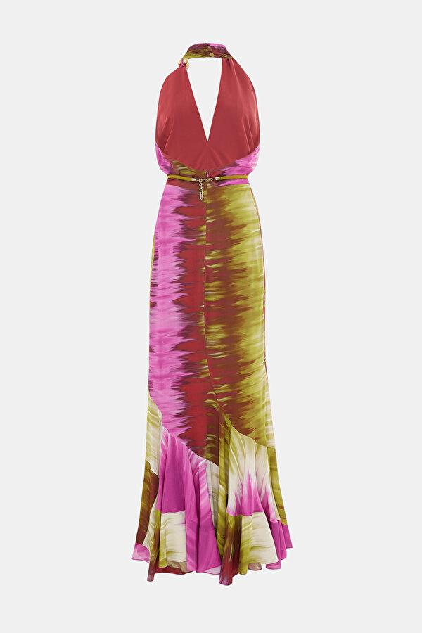 MULTİCOLOR DESİGN FİLLED MAXİ DRESS 2