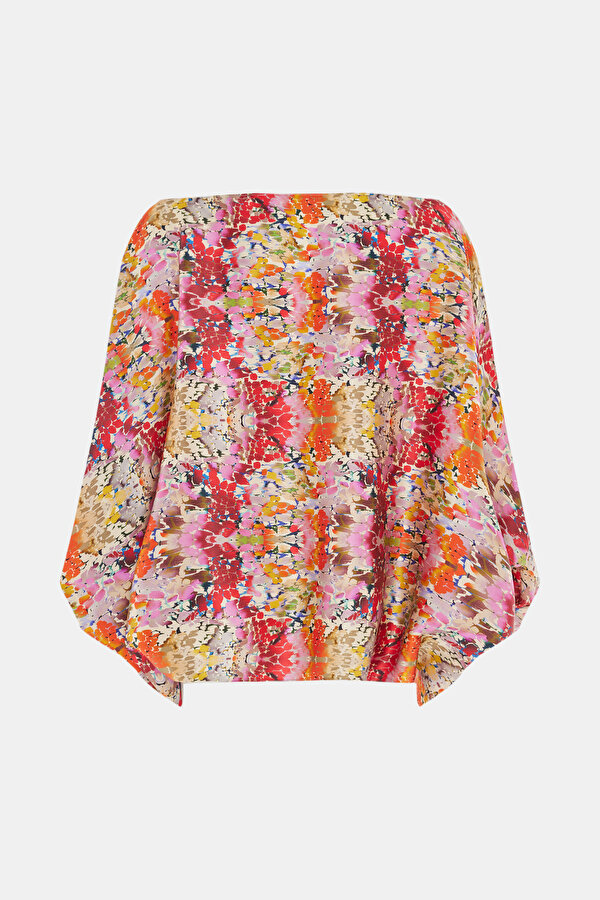 MULTİCOLOR FLORAL PATTERN LONG SLEEVE BLOUSE 2