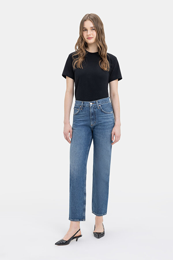 BLUE STRAIGHT CUT TROUSERS