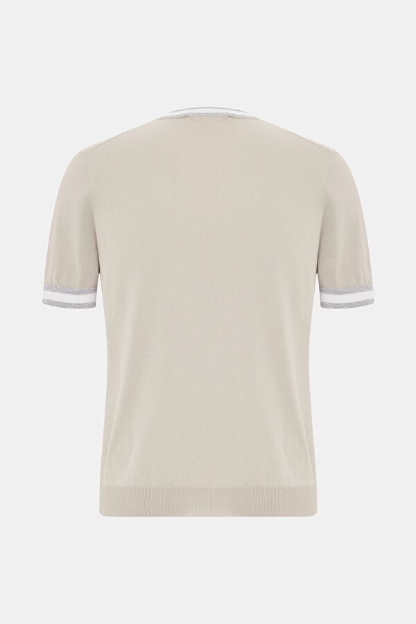 BEJ O YAKA KISA KOLLU T-SHIRT 2