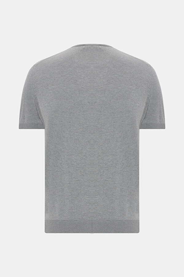 GRİ O YAKA KISA KOLLU T-SHIRT 2