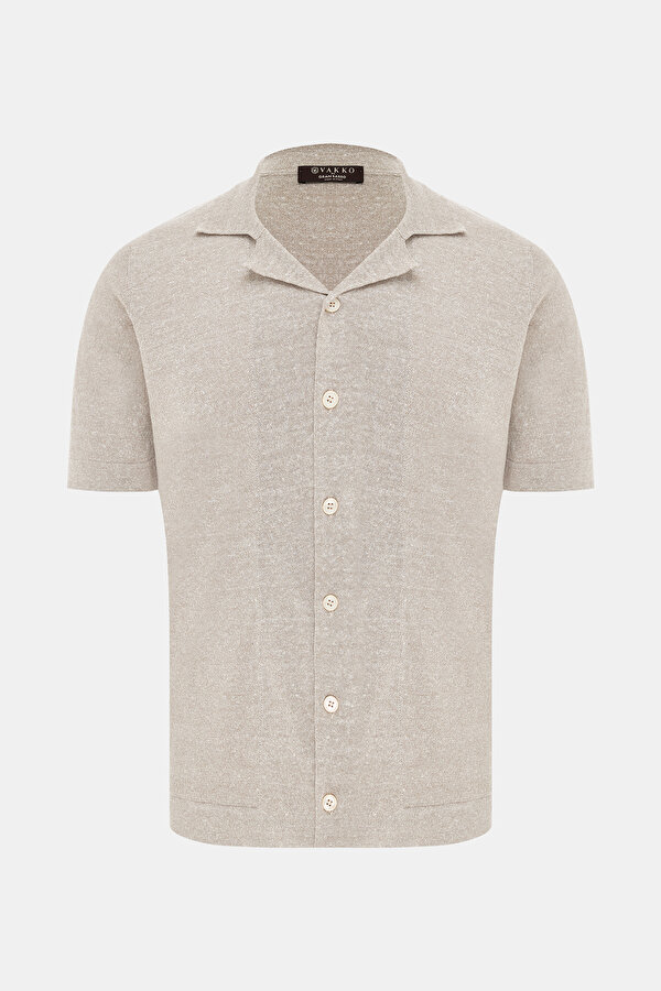 BEJ KISA KOLLU T-SHIRT