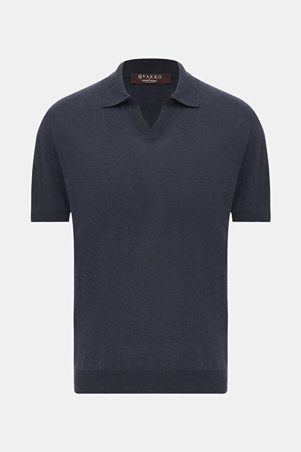 LACİVERT POLO YAKA KISA KOLLU T-SHIRT