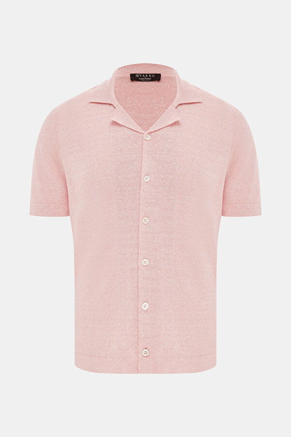 AÇIK PEMBE KISA KOLLU T-SHIRT
