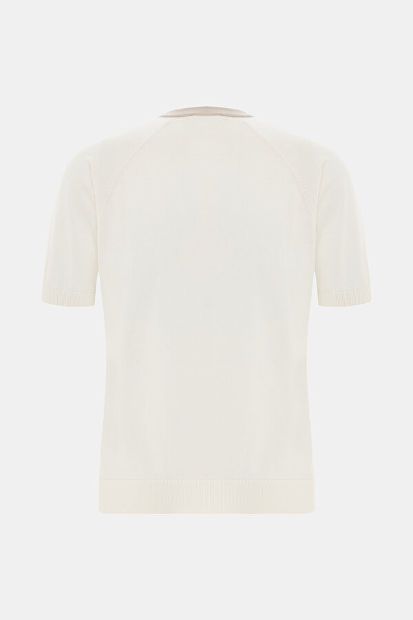 EKRU O YAKA KISA KOLLU T-SHIRT 6