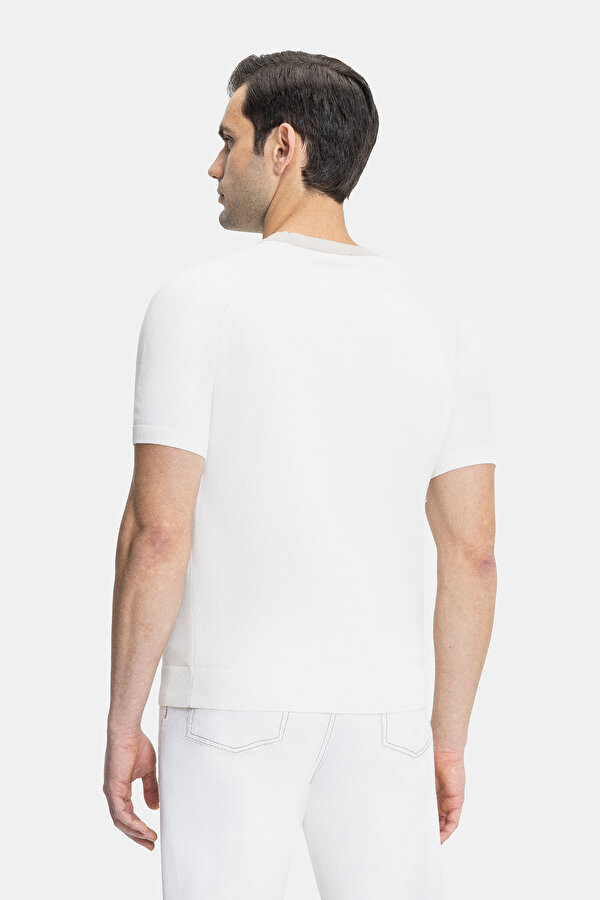 EKRU O YAKA KISA KOLLU T-SHIRT 2