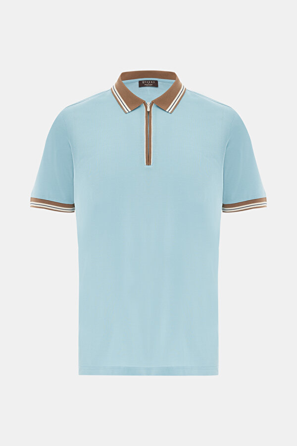 MAVİ POLO YAKA KISA KOLLU T-SHIRT
