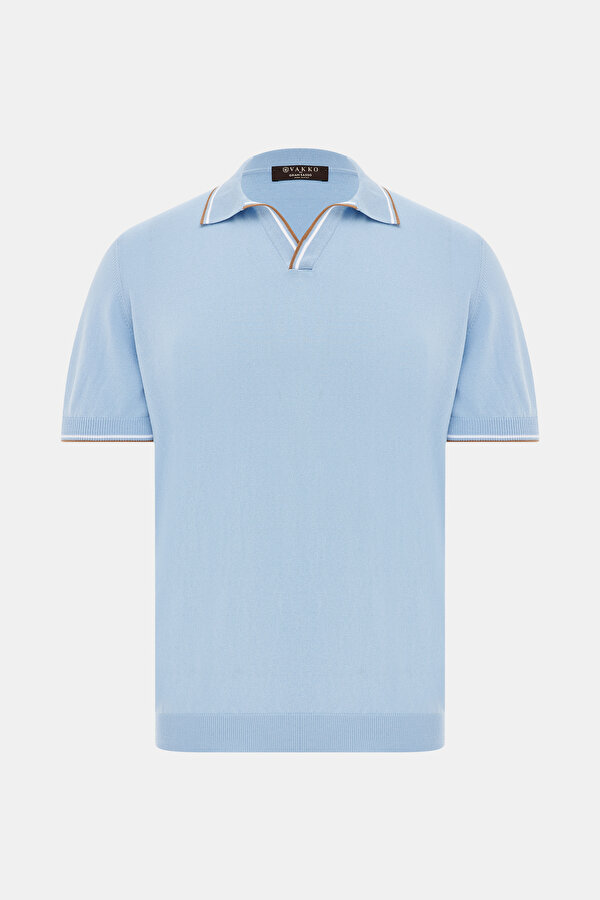 MAVİ POLO YAKA KISA KOLLU T-SHIRT