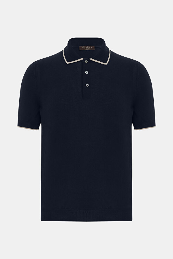 LACİVERT POLO YAKA KISA KOLLU T-SHİRT