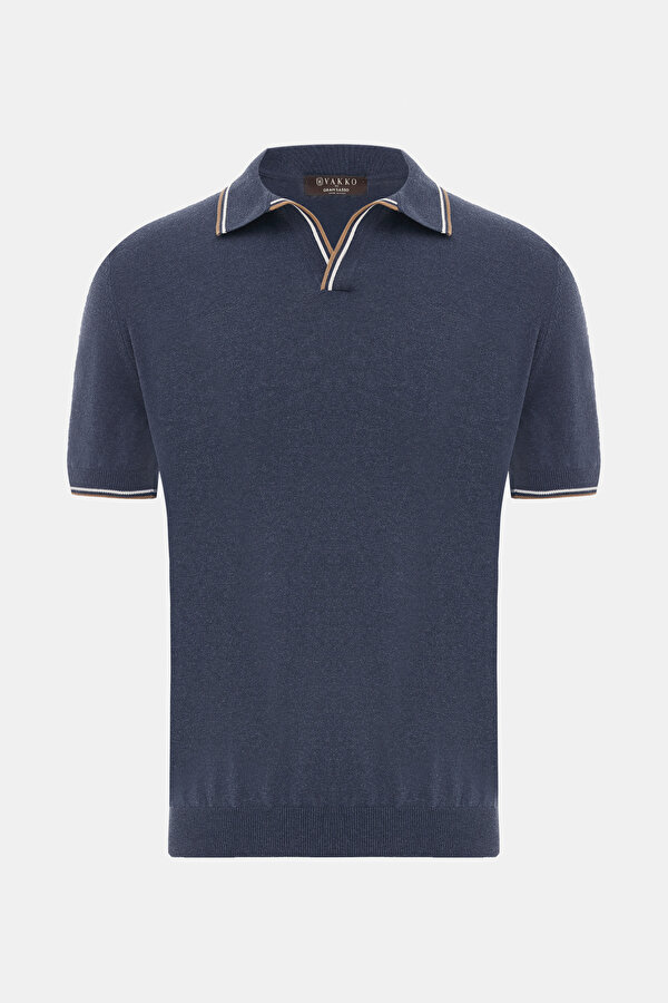LACİVERT POLO YAKA KISA KOLLU T-SHIRT