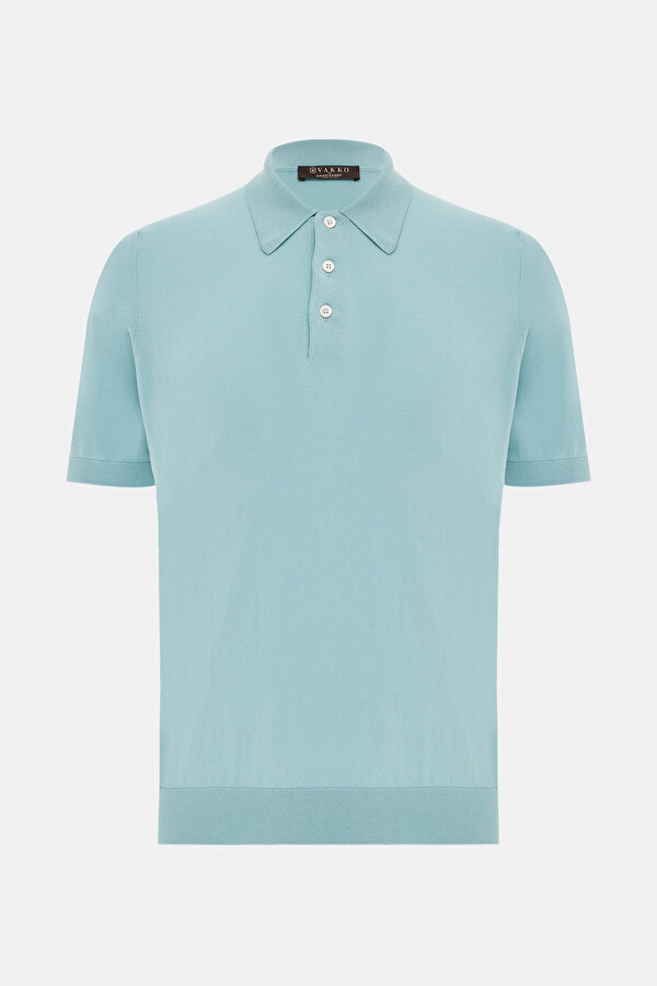 TURKUAZ POLO YAKA KISA KOLLU T-SHIRT