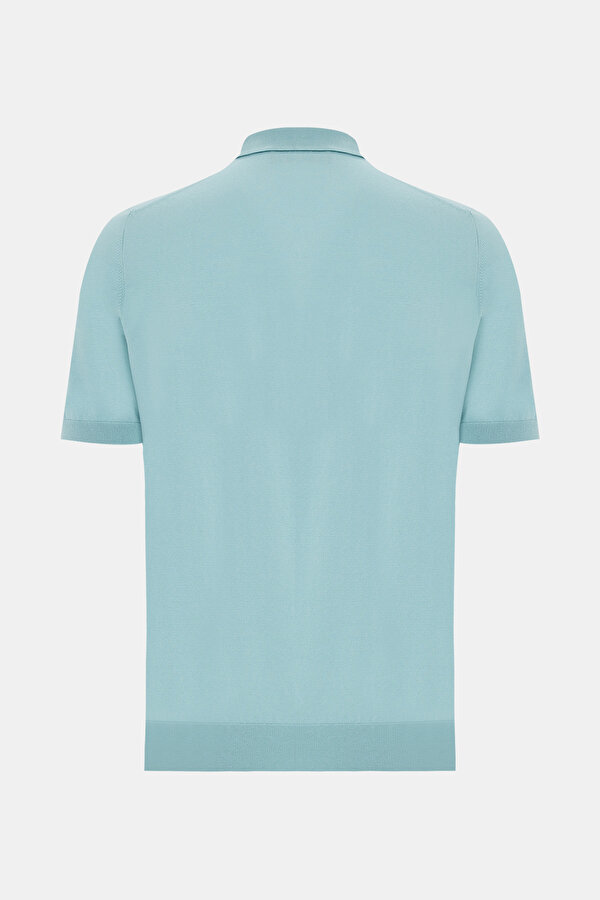 TURKUAZ POLO YAKA KISA KOLLU T-SHIRT 2