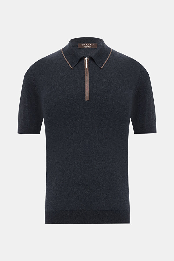 LACİVERT POLO YAKA KISA KOLLU T-SHIRT