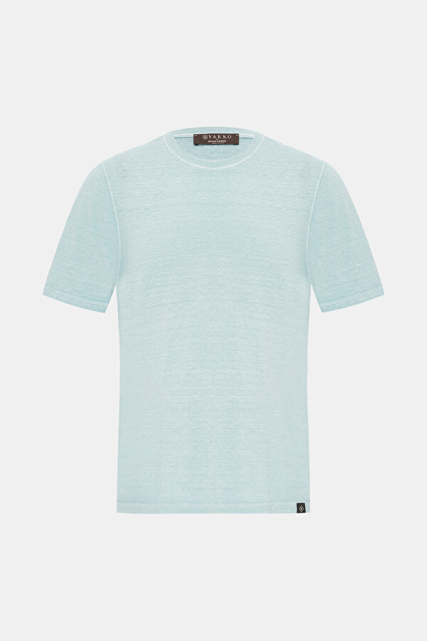 TURKUAZ O YAKA KISA KOLLU T-SHIRT
