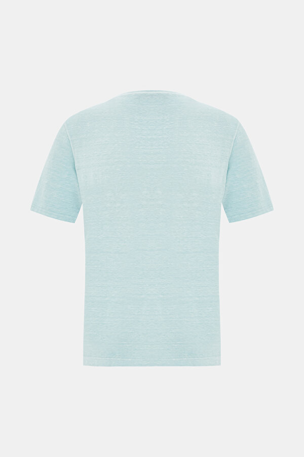 TURKUAZ O YAKA KISA KOLLU T-SHIRT 2