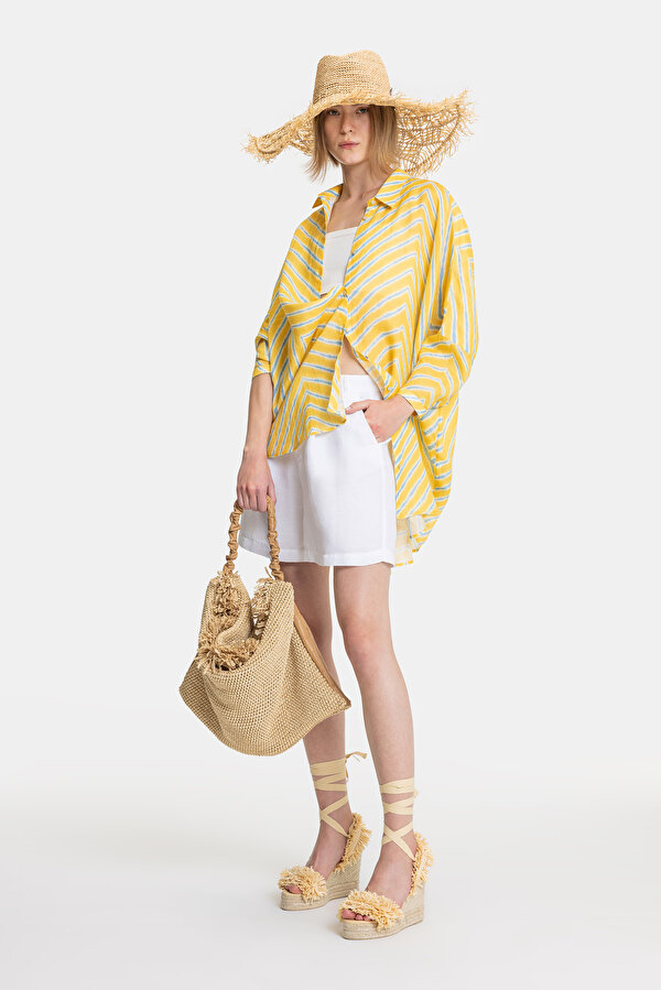 BEYAZ KETEN ŞORT