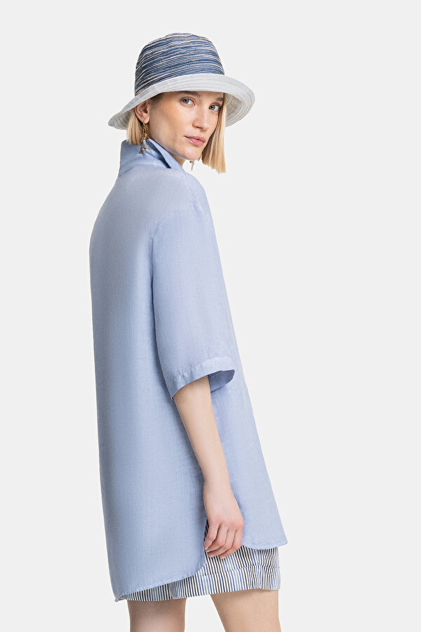 BLUE 3/4 SLEEVES SHIRT 2