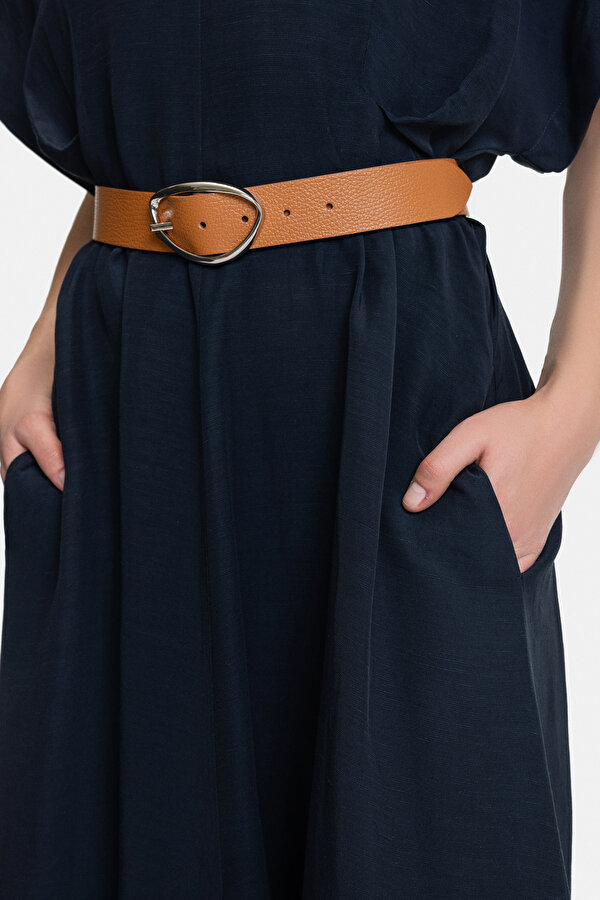 NAVY BLUE OFF THE SHOULDER MIDI DRESS 6