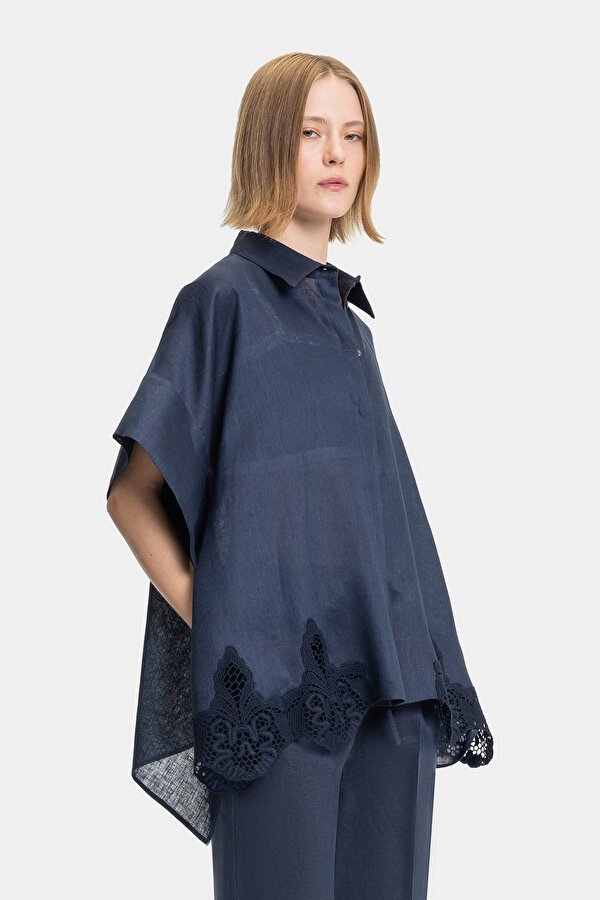 NAVY BLUE SHORT SLEEVE SHIRT