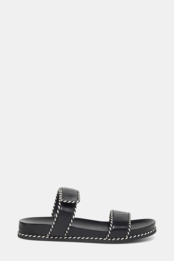 BLACK LEATHER SLIPPER