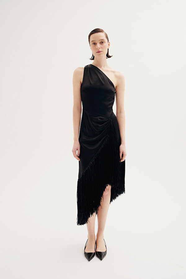 BLACK MIDI DRESS