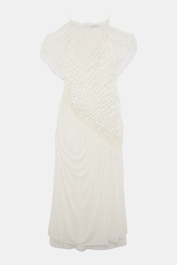 CREAM MİDİ DRESS