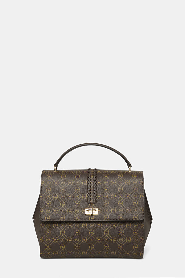BEIGE MONOGRAM LEATHER BAG