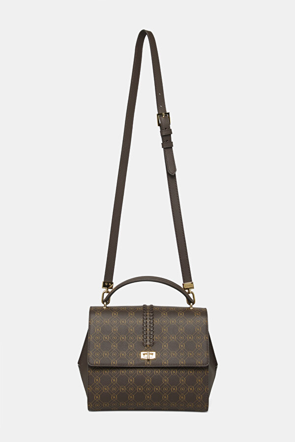 BEIGE MONOGRAM LEATHER BAG 2