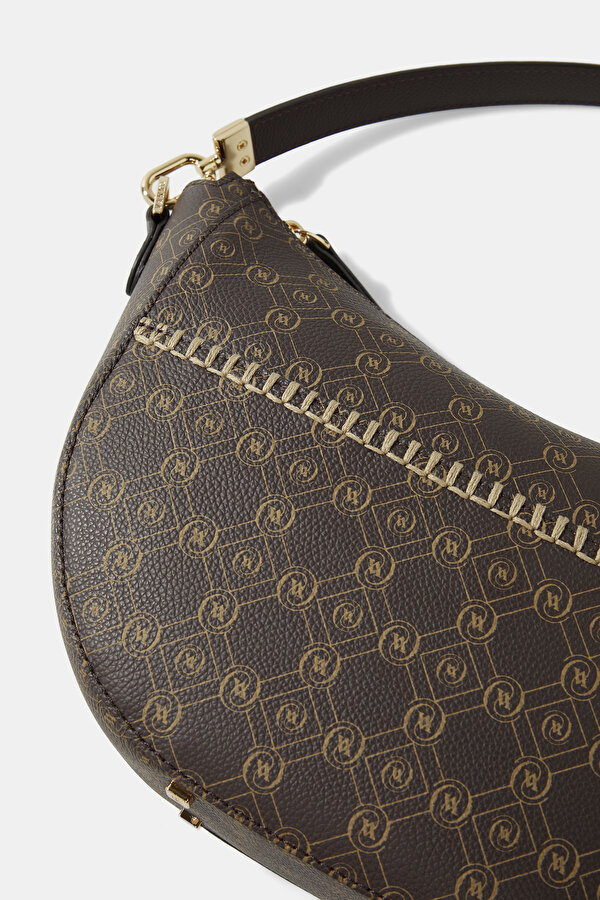 BEIGE MONOGRAM LEATHER BAG 6