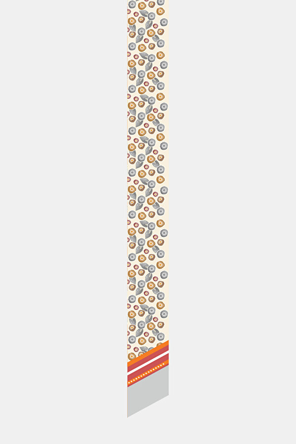 ORANGE FLORAL PATTERN TWILL FOULARD 2