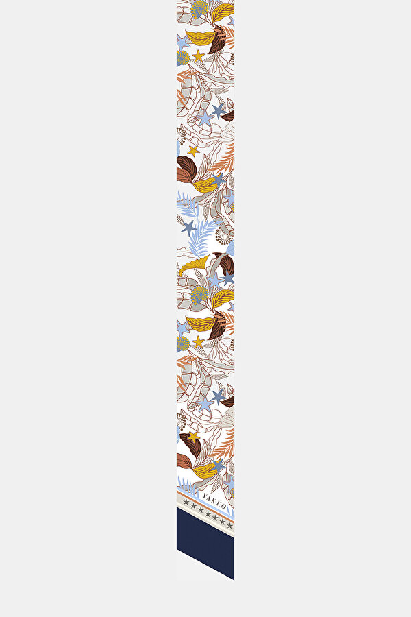 MINK FLORAL PATTERN TWILL FOULARD