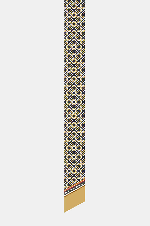 CAMEL FLORAL PATTERN TWILL FOULARD 2