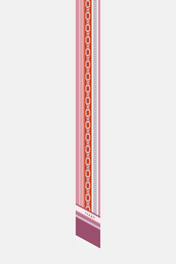PINK LOCKSTITCH TWILL FOULARD