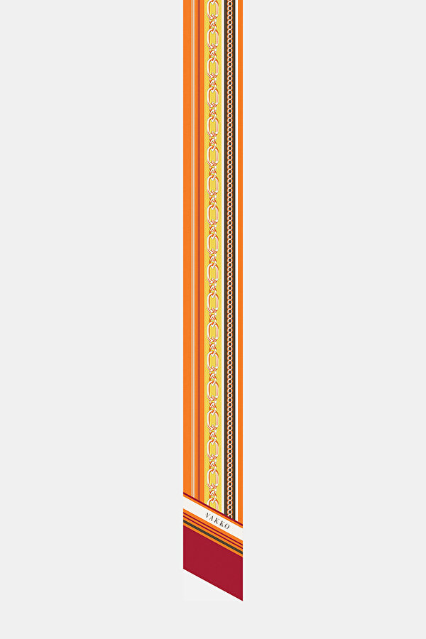 ORANGE LOCKSTITCH TWILL FOULARD