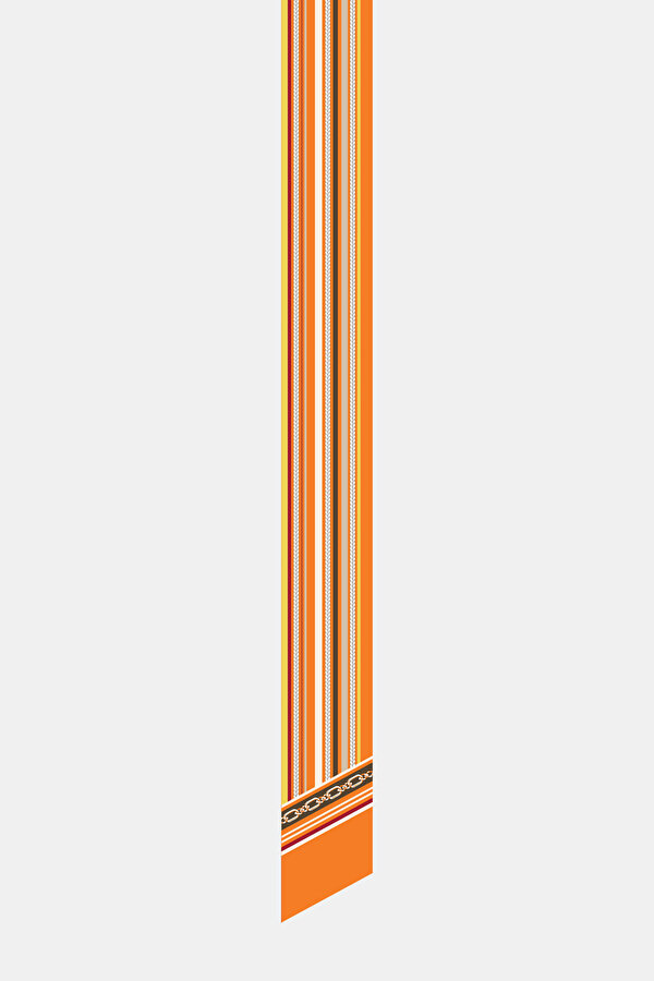 ORANGE LOCKSTITCH TWILL FOULARD 2